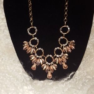 Beautiful champagne colored rhinestone necklace